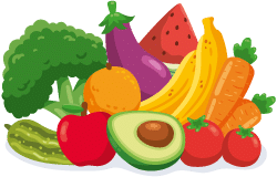 Fruits et légumes frais et savoureux